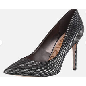 Sam Edelman Hazel 9 Pointed Toe Slip on Metallic Pumps Black